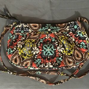 Pre Owned Vera Bradley Quilted Shoulder Purse with Multicolor Paisley Print